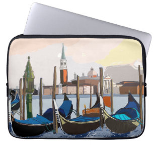 Capa Para Notebook Gondolas Tethered pela Rua Marks Square Veneza