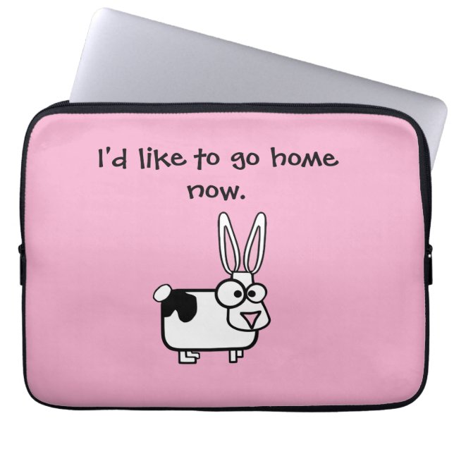Capa Para Notebook Gostaria de Ir para Casa Agora, Vaca Engraçada / D (Frente)