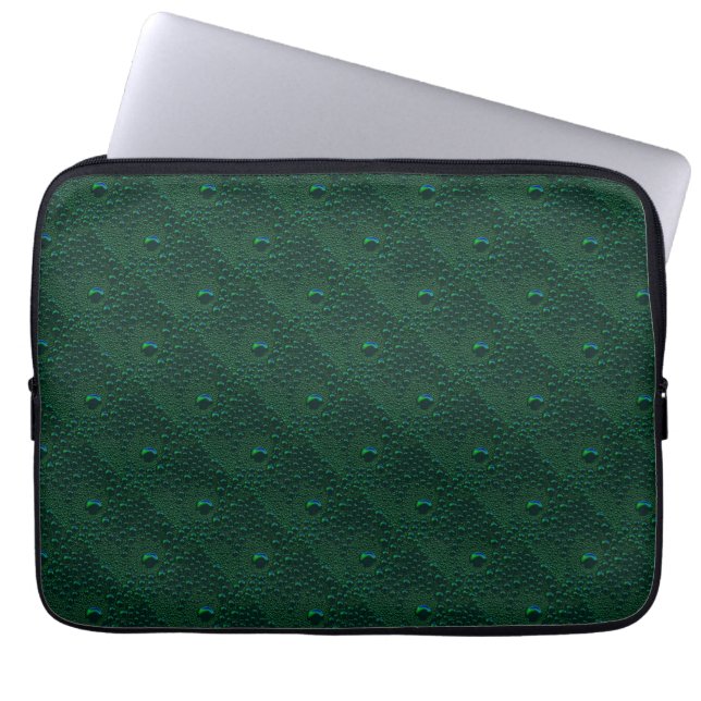 Capa Para Notebook Gotas de Água em Metal Verde (Frente)