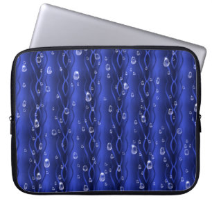 Capa Para Notebook Gotas de chuva em metal azul