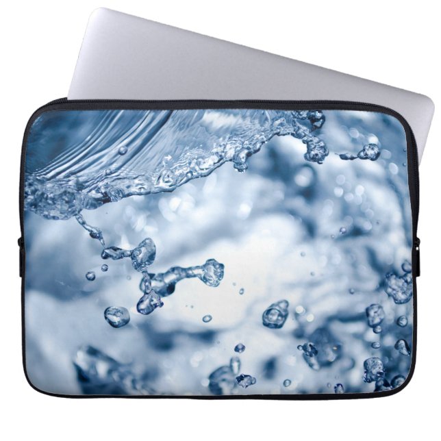 Capa Para Notebook Gotas deliciosas de água azul clara (Frente)