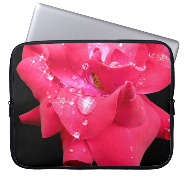 Capa Para Notebook Gotas no Laptop das pétalas (Frente)