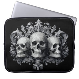 Capa Para Notebook Goth Skulls