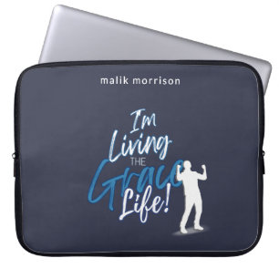 Capa Para Notebook Grace Life Blue Modern Script Masculino Silhouette