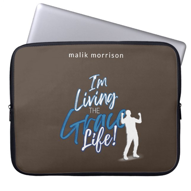 Capa Para Notebook Grace Life Brown Modern Script Masculino Silhouett (Frente)