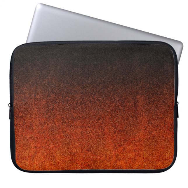 Capa Para Notebook Gradação da Brilhante Laranja e Preta (Frente)