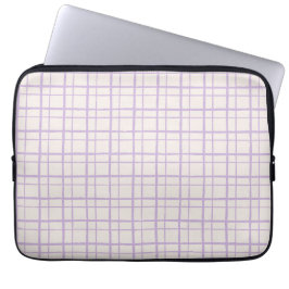 Capa Para Notebook Grade Pastel Desenhada à Mão em Lilás Desbotado