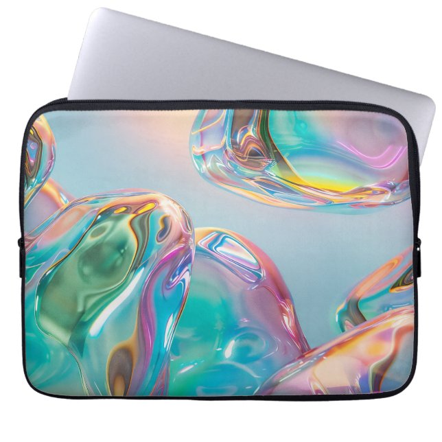 Capa Para Notebook Gradiente de Aura de Metal Líquido Holográfico Est (Frente)