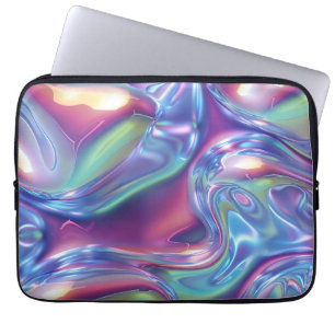 Capa Para Notebook Gradiente de Metal Líquido Holográfico Aura Estéti