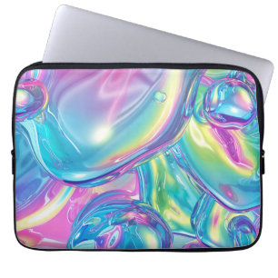 Capa Para Notebook Gradiente de Metal Líquido Holográfico Aura Estéti