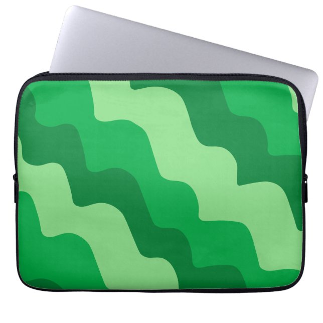 Capa Para Notebook Gradiente de ondas de oceano verde (Frente)