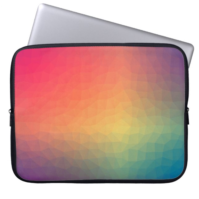 Capa Para Notebook Gradiente do arco-íris colorido geométrico (Frente)