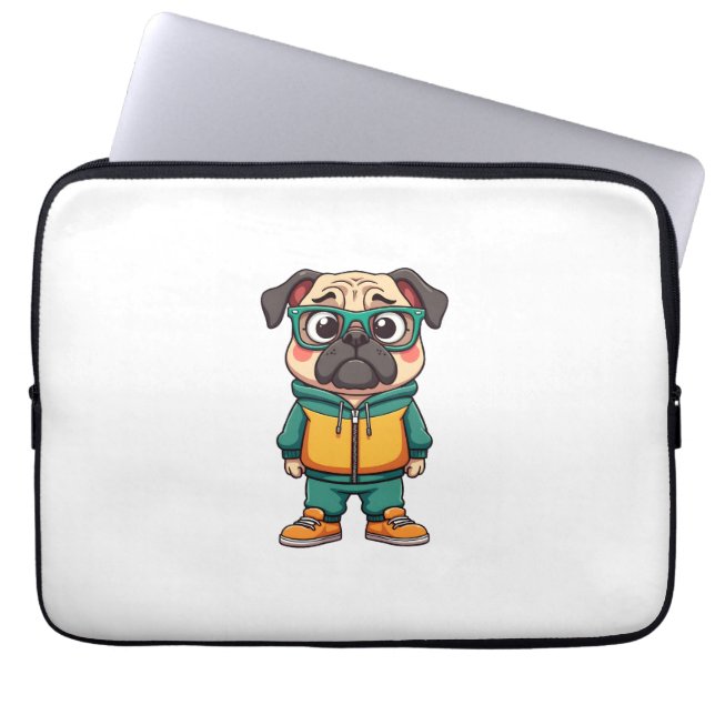 Capa Para Notebook Gràfico de moda urbana de desenho animado de pug h (Frente)