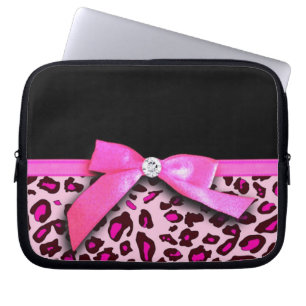 Capa Para Notebook Gráfico do arco da fita do impressão do leopardo