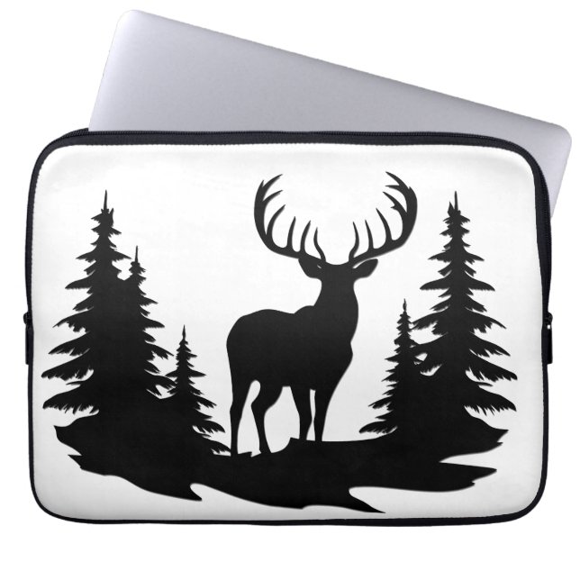 Capa Para Notebook Grande Buck Entre O Vetor De Pinheiros (Frente)