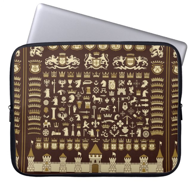 Capa Para Notebook Grande conjunto de elementos heráldicos.  (Frente)