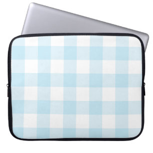 Capa Para Notebook Grande Xadrez Pastel Azul e Branco