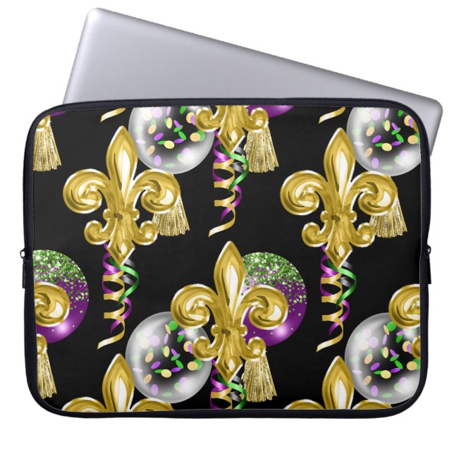 CAPA PARA NOTEBOOK GRAS MARDI DOURADO VERDE PURPAS (Frente)