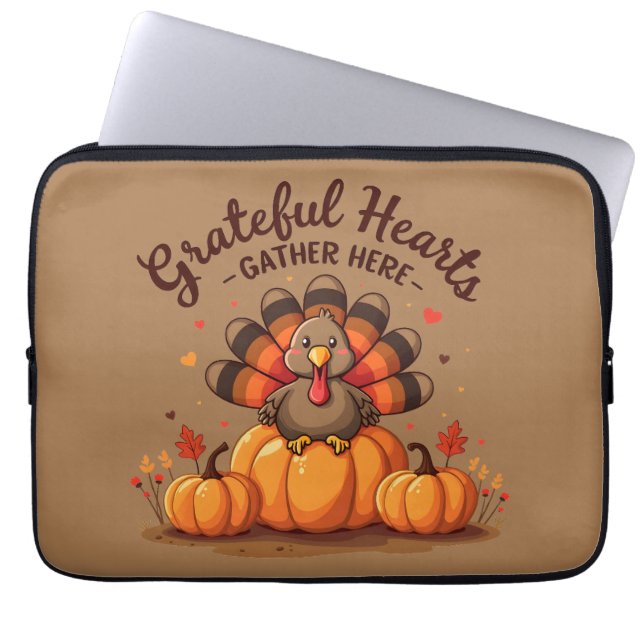 Capa Para Notebook Grateful Hearts Thanksgiving Turkey (Frente)