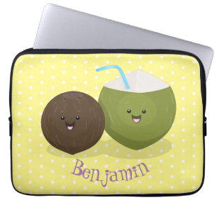 Capa Para Notebook Grátis feliz desenho animado de coconuts kawaii