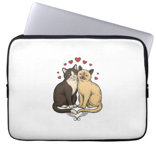 Capa Para Notebook Grave Engravura Casal de Gato Fofo Amor Design_1