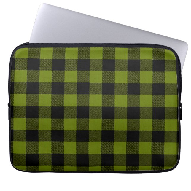 Capa Para Notebook Green Buffalo Check Garden (Frente)