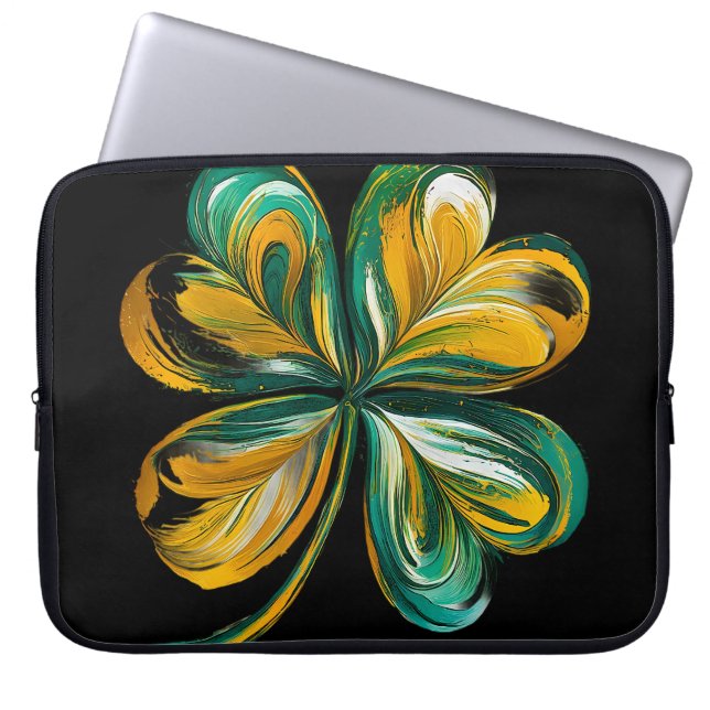 CAPA PARA NOTEBOOK GREEN E DOURADO PAINTBRUSH PARECEM UMA ESCASSEZ IR (Frente)
