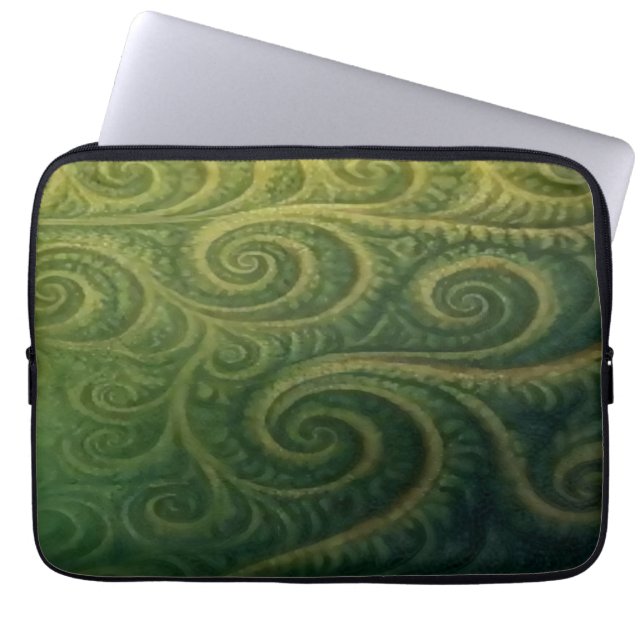 Capa Para Notebook Green Fractal Laptop Sleeve (Frente)