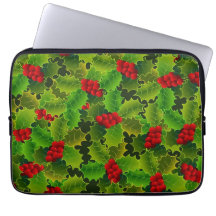 Green Holly with Red Berries