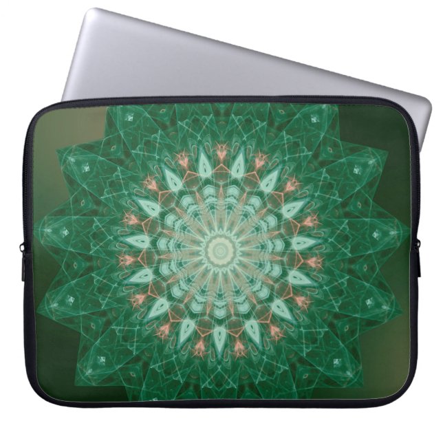 Capa Para Notebook Green Star Mandala (Frente)