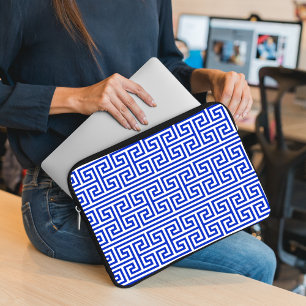 Capa Para Notebook Grego Meander Key Square H Patterno Blue