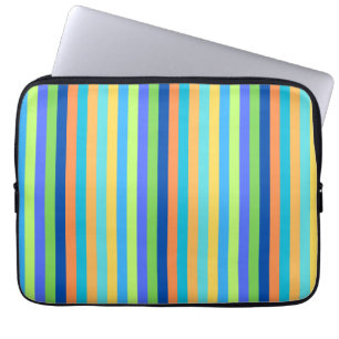 Capa Para Notebook Grelhas Clássicas Azuis e Laranja Arco-Íris