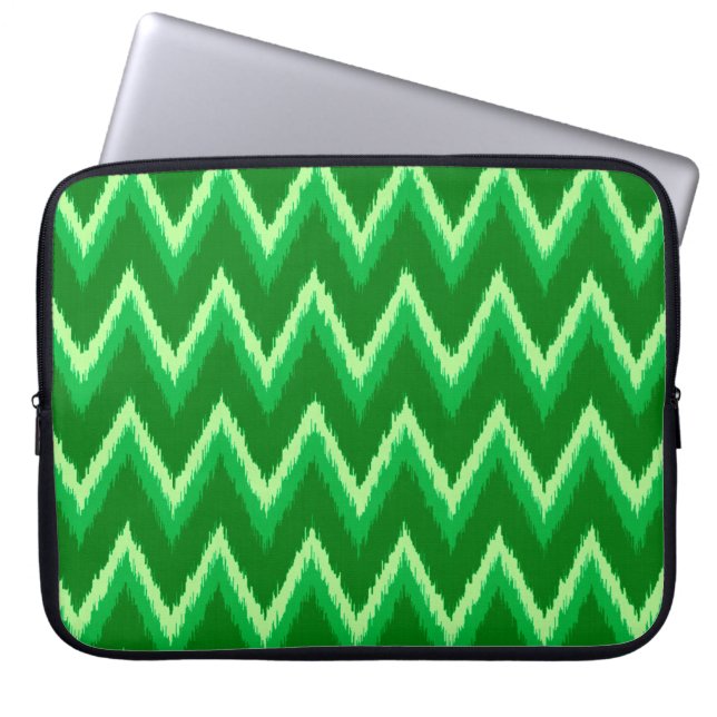Capa Para Notebook Grelhas de Ikat Chevron - Pinho e Verde limão (Frente)