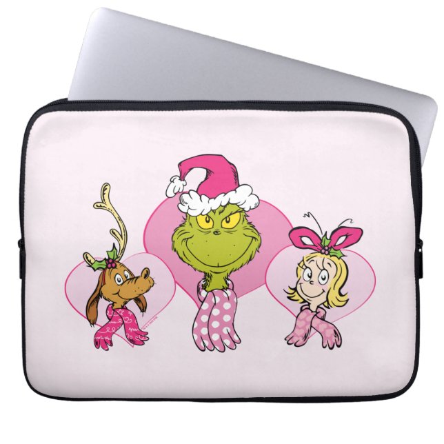 Capa Para Notebook Grinch Crew in Pink Valentine's Portrait (Frente)