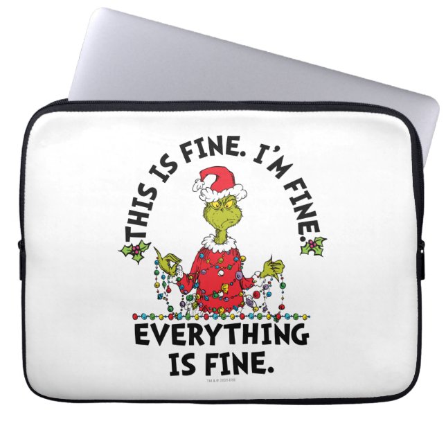 Capa Para Notebook Grinch | Everything is Fine (Frente)