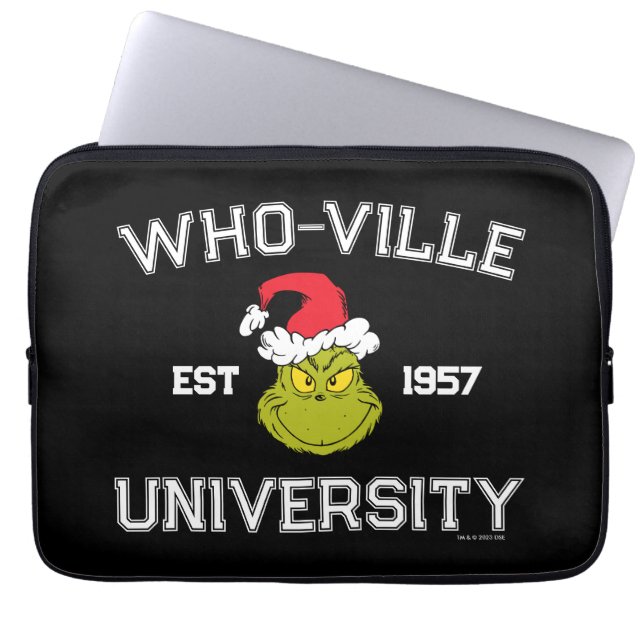 Capa Para Notebook Grinch | Universidade Who-ville Estabelecida em 19 (Frente)