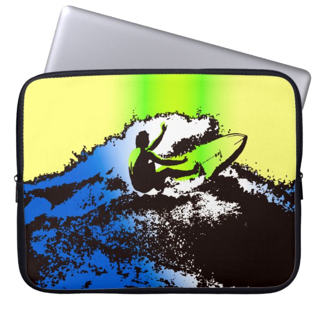 Capa Para Notebook Groovy Hawaiian Surfer 1960's Retro Wetcase Bag (Frente)