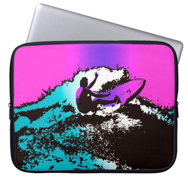 Capa Para Notebook Groovy Hawaiian Surfer 1960's Retro Wetcase Bag (Frente)