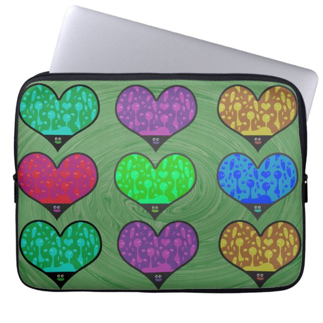 Capa Para Notebook Groovy Wild Lava Hearts (Frente)