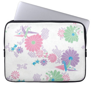 Capa Para Notebook Gruas e Flores de Papel Origami