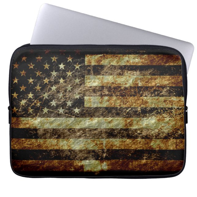 Capa Para Notebook Grunge American Flag (Frente)