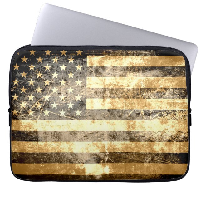 Capa Para Notebook Grunge American Flag 3 (Frente)