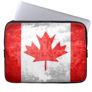 Capa Para Notebook Grunge Canadian Flag
