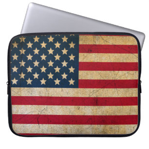 Capa Para Notebook Grunge Textuturada American Flag Bolsas de laptop