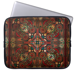 Capa Para Notebook Grunge tradicional floral decorativo paisley banda