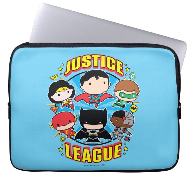 Capa Para Notebook Grupo da Liga da Justiça Chibi (Frente)