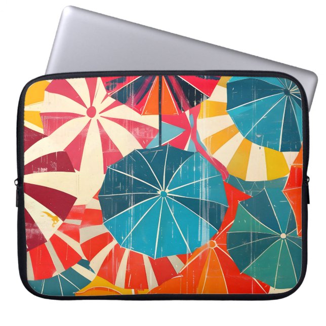 Capa Para Notebook Guarda-chuva retrô dia chuvoso Pop Art (Frente)