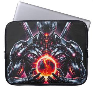 Capa Para Notebook Guardião Cibernético Cósmico Abstrato Robô Futuris