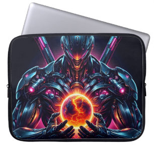 Capa Para Notebook Guardião Cibernético Cósmico Abstrato Robô Futuris
