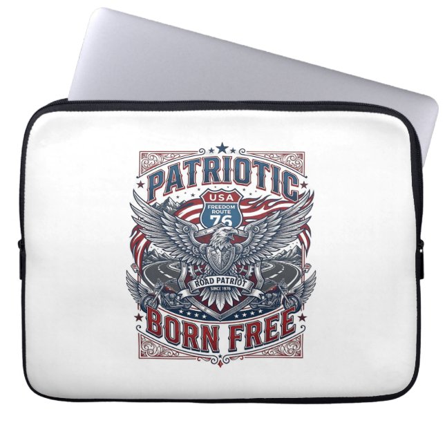 Capa Para Notebook Guardião da Estrada de Aço Patriota Motoqueiro Lib (Frente)
